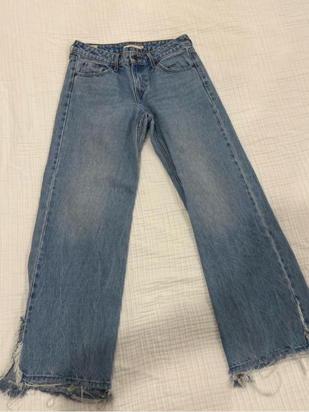 Levi's Light Blue Low Loose Raw Hem Jeans